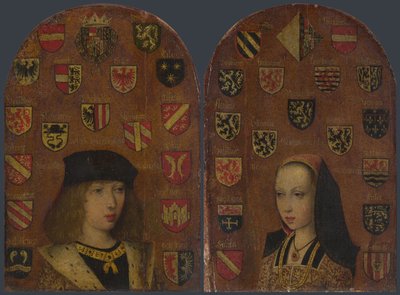 Portret van Filips I van Castilië en Margaretha van Oostenrijk door Probably by Pieter van Coninxloo